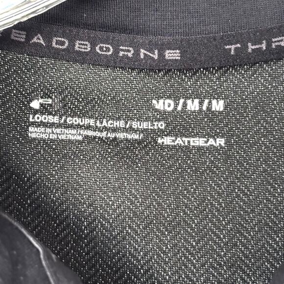 Under Armour Mens Med Gray Loose Fit Heat Gear LS 1/4 Zip Polo Shirt Activewear - Picture 3 of 8